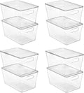Vtopmart Clear Stackable Storage Bins - 8 Pack Large Plastic Containers with Lids for Pantry Organization