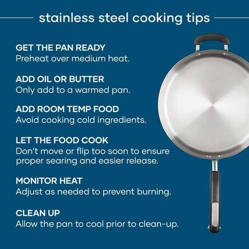Farberware Brilliance Stainless Steel Saute Pan/Jumbo Cooker with Lid and Helper Handle, Induction Suitable, Dishwasher and Metal Utensil Safe, 6 Quart - Stainless Steel