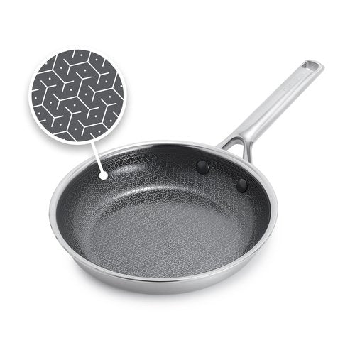 GreenPan Hybrid 8” Nonstick Stainless Steel Frying Pan, APEX Tri-Ply Thermobond PFAS-Free Ceramic Skillet, Induction & All Cooktop Compatible, Oven Temp to 850°F, Dishwasher Safe, Silver
