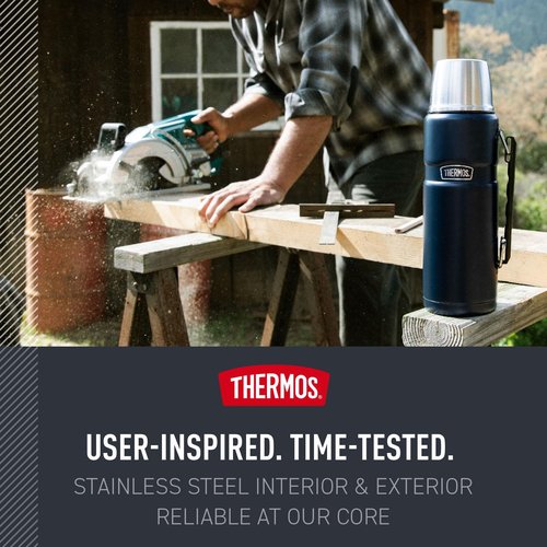 THERMOS Stainless King Vacuum-Insulated Beverage Bottle, 68 Ounce, Midnight Blue