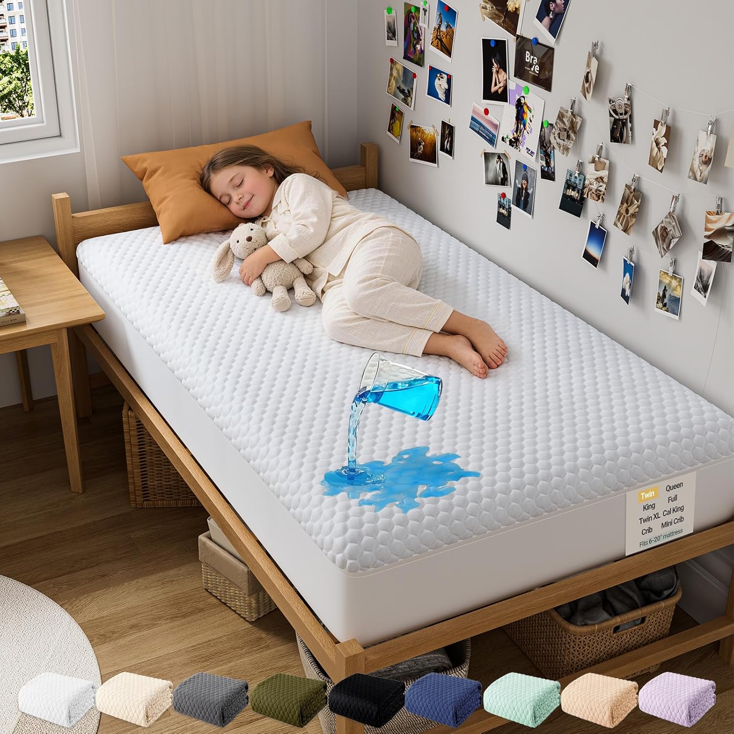 OhGeni Waterproof Twin Size Mattress Protector - Soft, Breathable, Pet Hair & Bedwetting Resistant, Washable