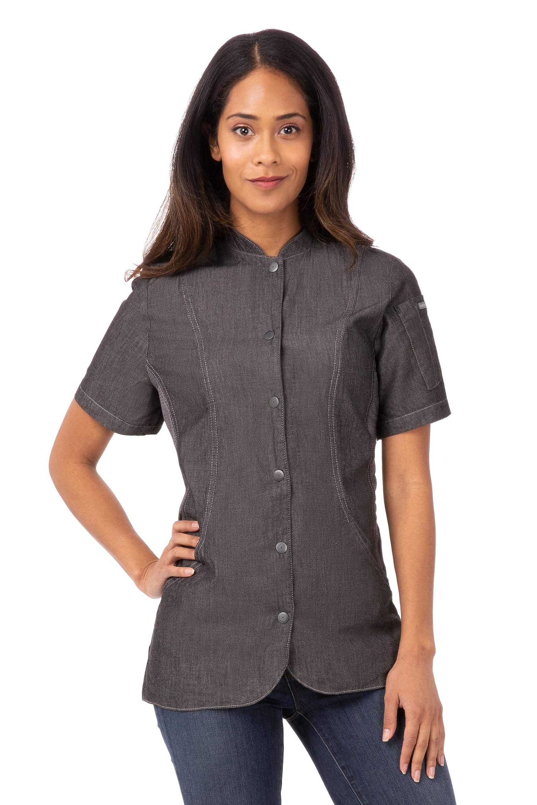 Chef Works Women's Chelsea Chef Coat, Black, X-Large
