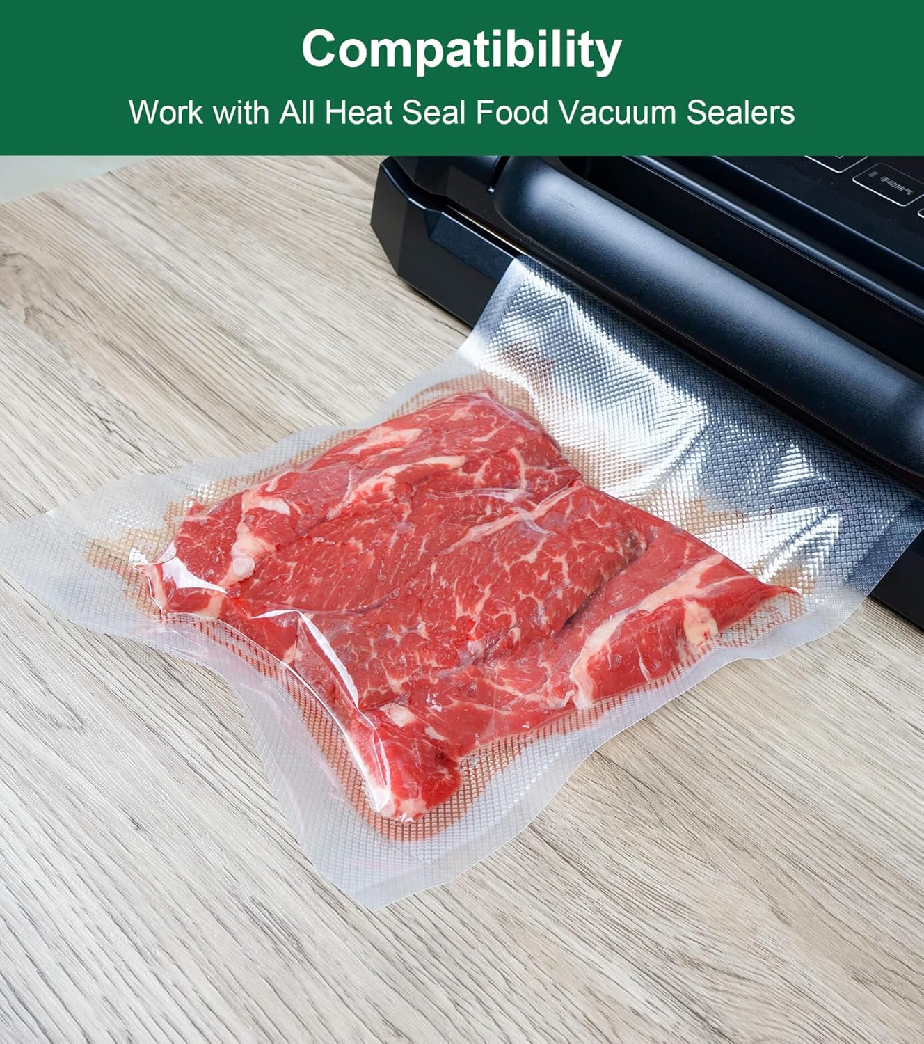 Skiennix Vacuum Sealer Bags - BPA-Free Heavy Duty Rolls, 11 Inch x 16 Feet, 3-Pack for Food Storage