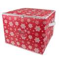 DII Christmas Storage Containers Collection Zippered with Dividers, Ornament; Large, 16x16x13, Snowflakes