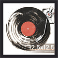 Upsimples Vinyl Record Frame - Display 10x10 Pictures or 12.5x12.5 Album Covers - Black, 1 Pack