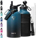 Skiennix 64 Oz Insulated Water Bottle - Half Gallon Stainless Steel Flask, Cold for 48 Hrs, BPA-Free, Leakproof, Indigo Black