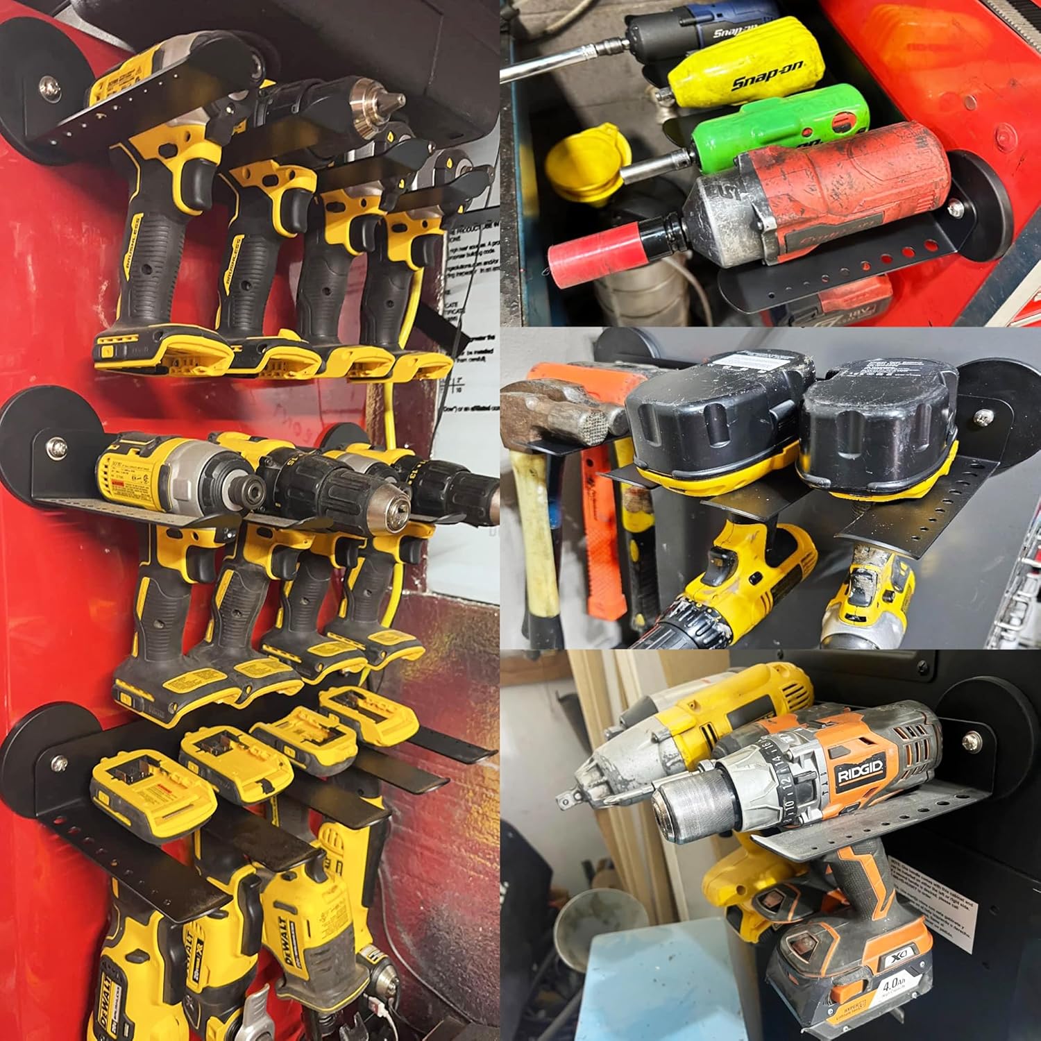 ULIBERMAGNET Power Tool Organizer - Heavy-Duty 3-Slot Wall Mount Storage Rack with Screwdriver Holder | Ideal for Garage & Workshop