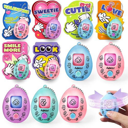 Shyling Valentines Day Cards for Kids School - 24 Pack Rock Paper Scissors Keychain Party Favors Bulk Toys with Cards, Valentines Day Gifts for Kids Classroom Prize School Exchange Boys Girls.