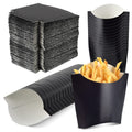 100 Pack 4oz Black French Fry Containers - Small French Fry Box Holder Disposable Charcuterie Cups - Kraft Paper Takeout Boxes for Wedding Birthday Carnival Individual Party Point