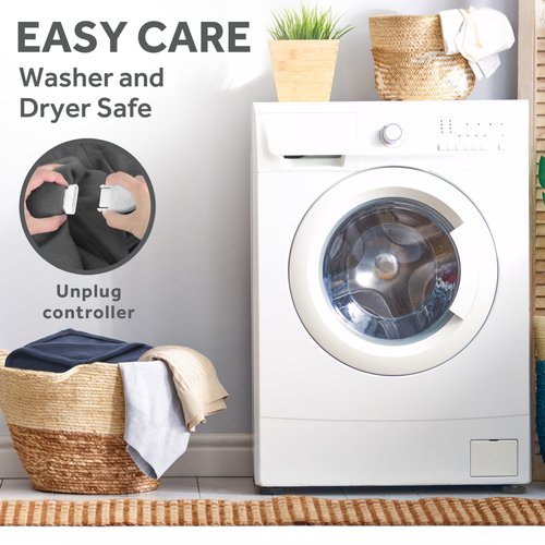 Sunbeam Royal Ultra Fleece Heated Electric Blanket, Twin Size, 84" x 62", 12 Heat Settings, 12-Hour Auto Shut-Off, Indigo
