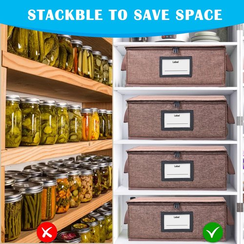 Geliwosy 16 oz Mason Jar Storage Containers - Sturdy Canning Jar Boxes Organizer, Foldable with Dividers, Holds 12 Pint Mason Jars, Home Canning Supplies (2 Pack Pint)