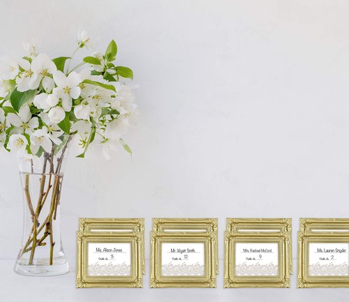 MCS Wedding Photo Frame/Placecard Holder, 69042, 24-Pack, Glitter Gold