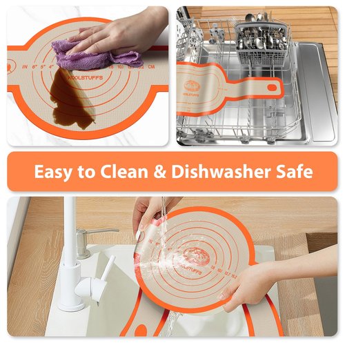 Silicone Bread Sling Oval and Round, 2Pcs Non-Stick Reusable Bread Sling, Sourdough Tools & Dutch Oven Accessories, Orange