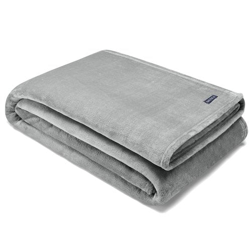 Nautica - Queen Blanket, Soft Plush Fleece Bedding, Ideal for Bed or Couch, Oeko-Tex Certified (Solid Grey)