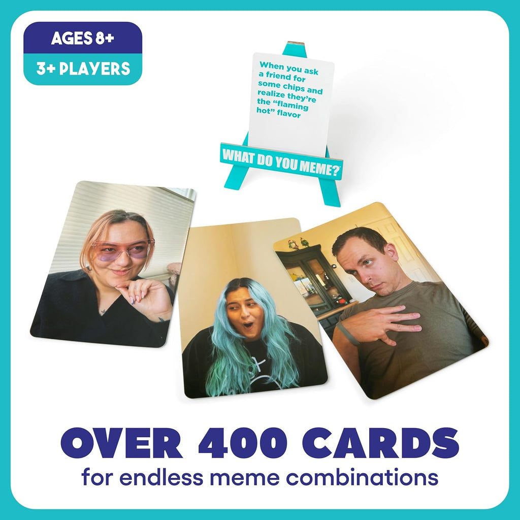 Relatable WHAT DO YOU MEME? Family Edition - Fun Family Game for Kids 8+ | 300 Caption & 108 Photo Cards