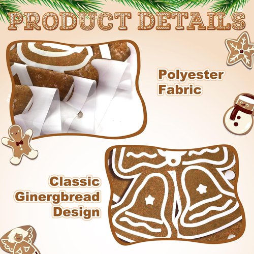 HunnmingRe Christmas Gingerbread House Decorations - 3 Pcs Door Covers & Backdrop for Holiday Photography | Snowflakes Style