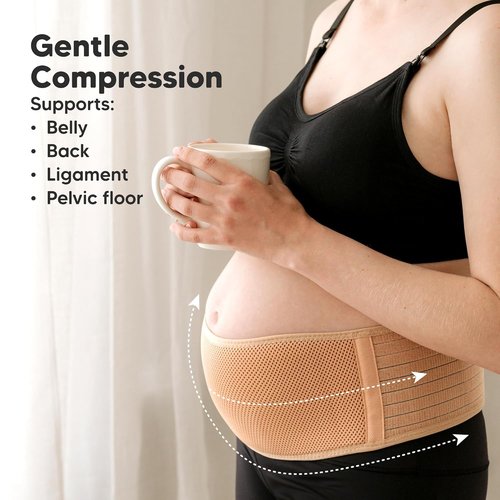 KeaBabies Pregnancy Belly Bands - Soft & Breathable Maternity Support Band | Adjustable Comfort (Classic Ivory, M/L)