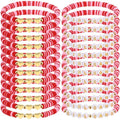 Kigeli 24 Pcs Galentines Day Bracelets Gift Bulk Girl Gang Valentines Gifts Polymer Clay Beaded Galentines Gang Bracelets Valentine Party Favors for Women Sleepover Goodie Bag Stuffers(Pink, Red)
