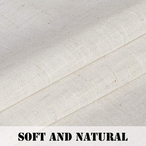 H.VERSAILTEX Linen Blended Tab Top Curtains for Living Room/Bedroom - Elegant Energy Efficient Light Filtering Window Treatments (Set of 2, 52" x 84", Ivory)