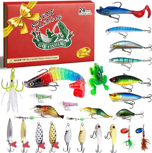 Fishing Advent Calendar 2025 - 24-Day Countdown for Men & Teens | Perfect Christmas Gift with Tackle & Lures