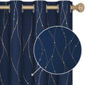 Deconovo Blackout Curtains - Thermal Insulated, Noise-Reducing Window Drapes for Bedroom, Living Room -2 Panels, Navy Blue, 52W x 84L