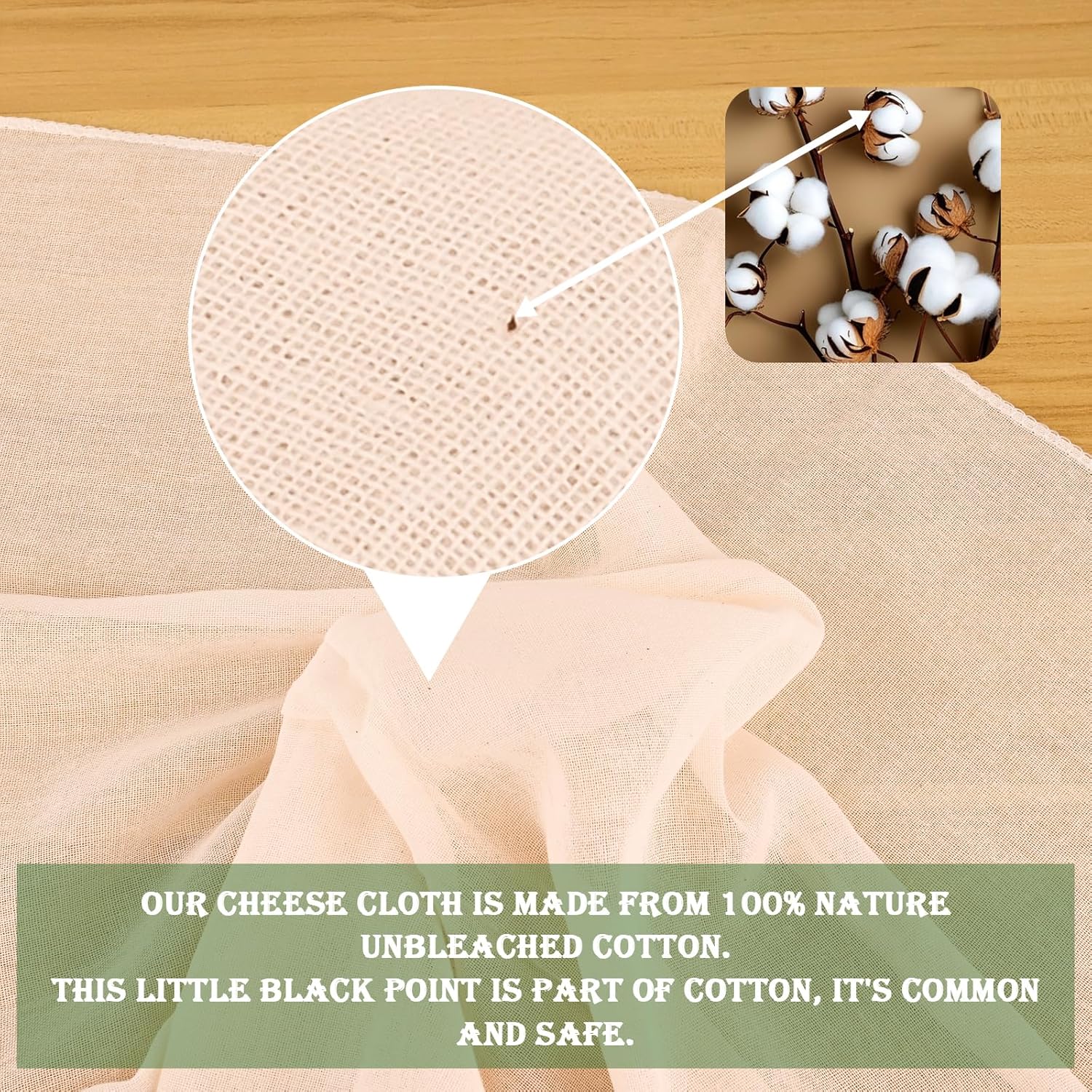 WMKGG Reusable Unbleached Cotton Cheese Cloth - 20x20 Inch Fine Mesh for Straining & Cooking