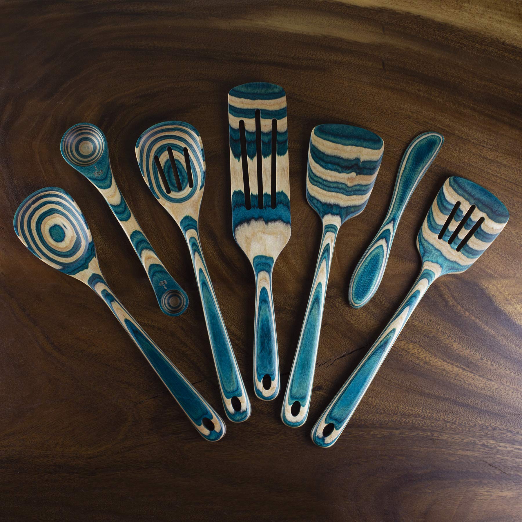 Totally Bamboo Baltique Mykonos Collection 12-1/2" Wooden Slotted Spatula, Safe for Nonstick