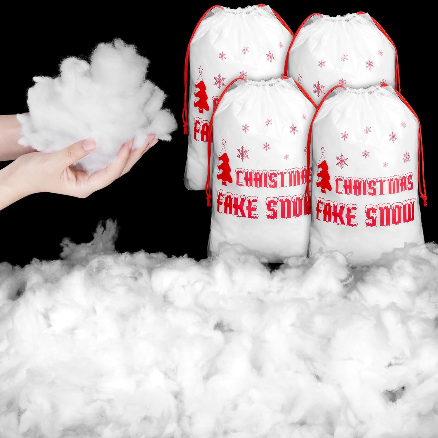 Aodaer Artificial Snow Decor - 2500g Fluffy Soft Cotton for Christmas Trees & Holiday Displays