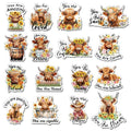 Copkim 16 Pcs Funny Puns Fridge Magnets Reward Refrigerator Magnets Cute Inspirational Magnetic Stickers for Whiteboard Supplies(Highland Cow)