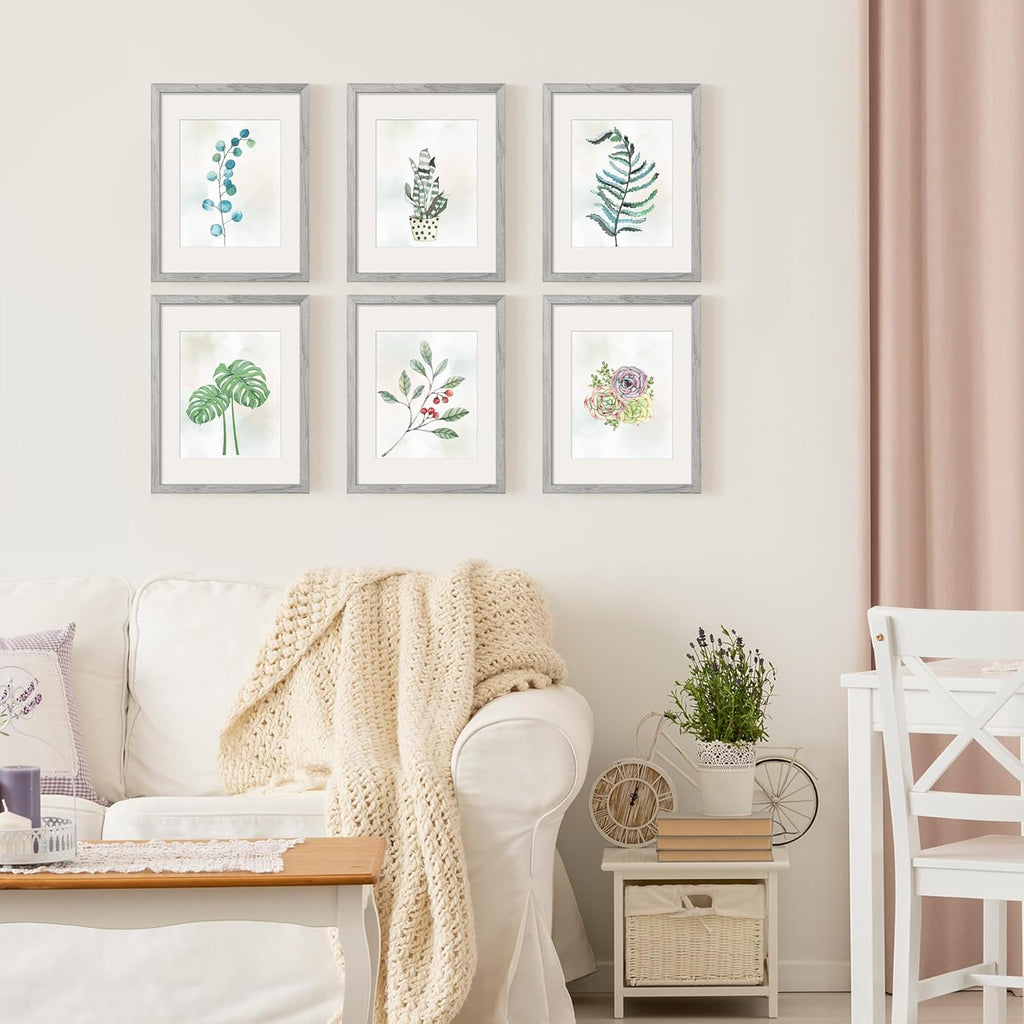 Upsimples 11x14 Picture Frame Set of 5 - Display 8x10 or 11x14 Photos | Stylish Gray Wall Gallery Frames