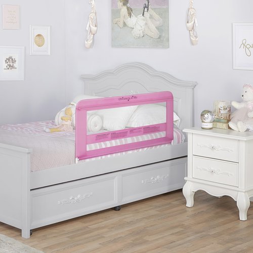 Dream On Me Lilibet Mesh Safety Bed Rail in Pink for Twin, Full and Queen Size Bed, Bed Rail for Toddler