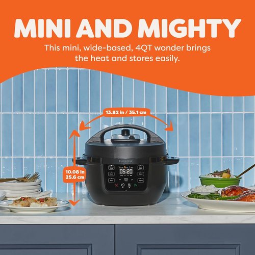 Instant Pot 4QT RIO Mini - 7-in-1 Multi-Cooker with Pressure, Slow Cook & Steam Functions - Black