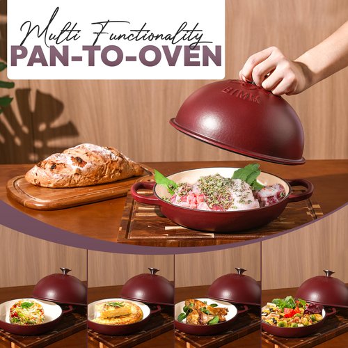 BIMM Cookware Cast Iron Dutch oven Pot with Lid for Sourdough Bread Baking – Versatile Bread Oven with Non-Stick Enamel Coating, Matte Finishing, Exquisite Embossed Pattern & Ergonomic Handles