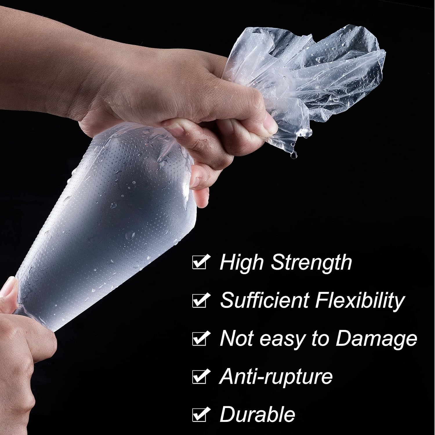 Regine Switzerland 12-Inch Disposable Piping Bags - 100 Count Anti-Burst Non-Slip Pastry Bags for Cake Decorating