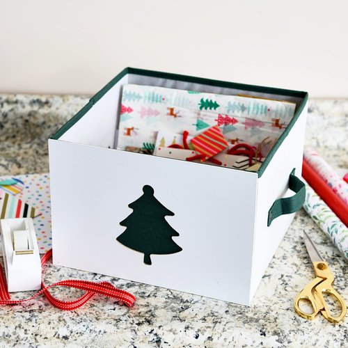 Household Essentials Holiday Storage Box, Medium, Green Tree