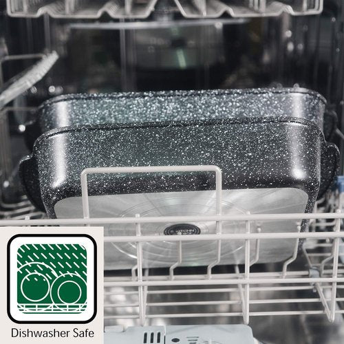 S·KITCHN Set of 3 Nonstick Roasting Pan Baking Dishes for Lasagna, Casserole and Bread Baking Pan, Large & Deep Lasagna Pan with Handles