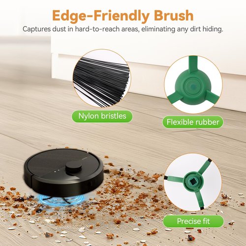 25 Pcs Replacement Parts for iRobot Roomba Plus 405/505 Combo Robot Vacuum, Accessories Kit Include 2 Main Brushes, 6 Dust Bags, 6 Mop Pads, 4 HEPA Filters, 6 Side Brushes, 1 Cleaning Brush