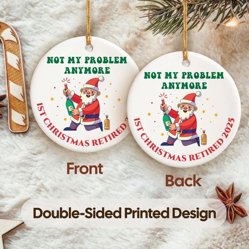 NewEleven Retirement Ornament, Retirement Gift for Woman, Funny Retired Gift for Woman Men, Retired Gifts for Women Mom, Christmas Tree Decorations, First Retirement Christmas Ornament 2025