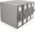 EXLIFBAG Sheet Organizers - Foldable Storage for Linen Closet | XL Queen & King Size Bedding Container, Gray