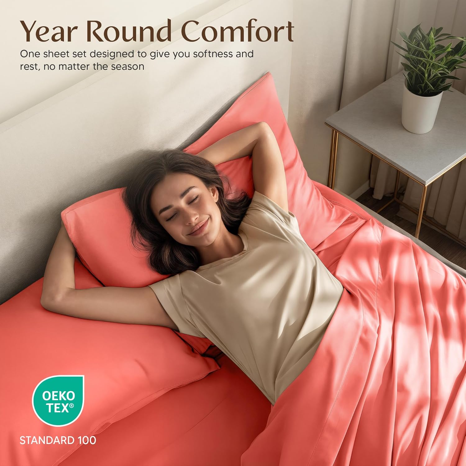 Utopia Bedding California King Sheet Set - Soft, Breathable Microfiber | 4-Piece in Coral