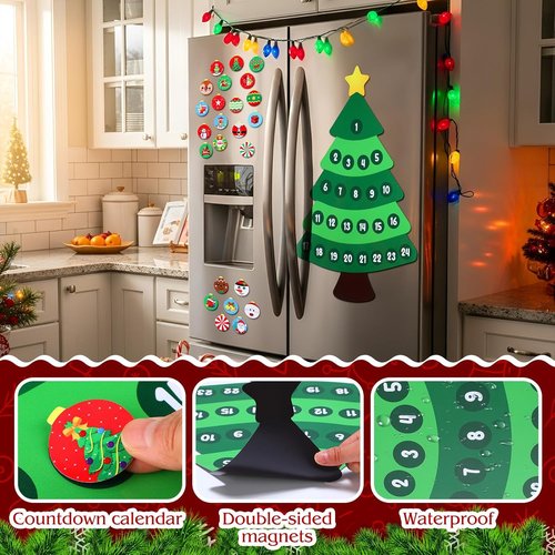 Copkim Christmas Magnets - Magnetic Advent Calendar Countdown Set for Home & Classroom Decor
