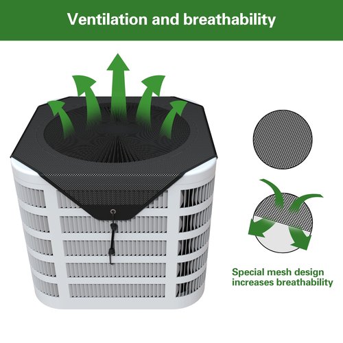 Central Air Conditioner Covers for Outside, 36x36 AC Unit Covers, Breathable Mesh HVAC Cover Fits Most Outdoor AC Units, Easy to Install and Highly Durabl