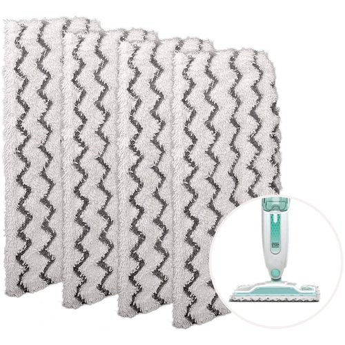 F Flammi 4-Pack Microfiber Mop Pads Refills Compatible with Shark Steam Mop S1000 S1000A S1001C S2001, Washable & Reusable Replacement Pads for Hardwood, Tile, and Stone Floors