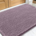 OLANLY Dog Door Mat - Absorbent Non-Slip Mud Mat for Indoor Use | Quick Dry Chenille, 34x21, Deep Plum