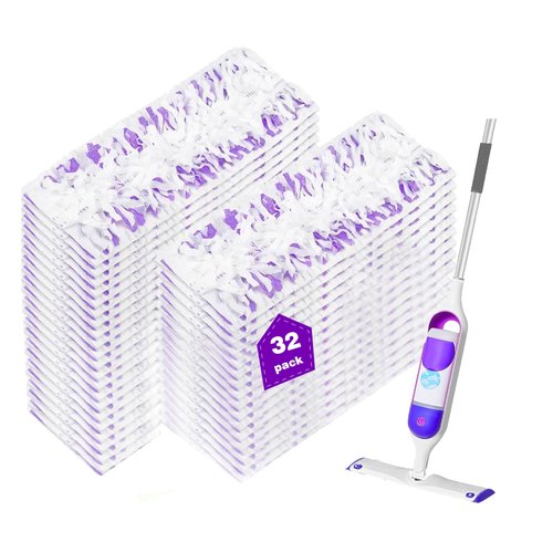 Pure Realm 32 Count Disposable Power mop Refills for Swiffer Power Mop Multi-Surface and PowerMop Wood , Unscented Powermop Clean Replacement Mopping Pad