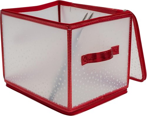 Holiday Light Organizer Box - Simplify Christmas Storage | Holds 500 Lights | Collapsible Red Design