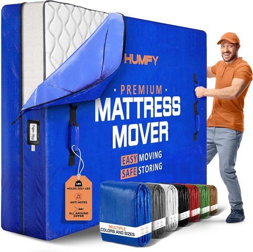 Mattress Bags For Moving - Queen Size Tear-Proof Storage Cover With 8 Handles & Dual Zippers