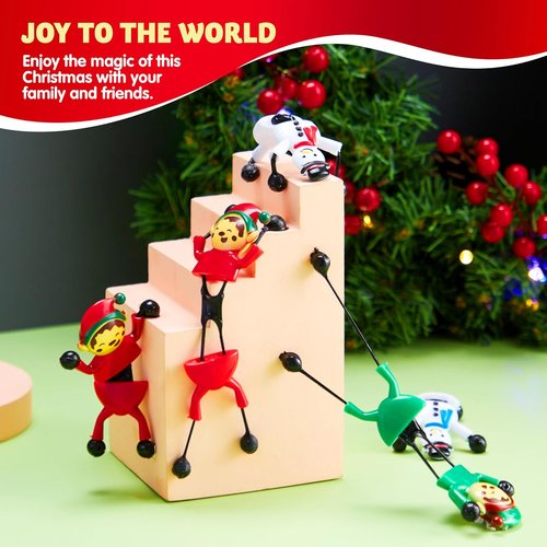 JOYIN 24 PCS Christmas Wall Sticky Climbing Man Toys - Fun Stretchy Hand Climbers for Kids | Holiday Party Favors