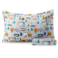 Drozeeo Twin Sheets Set Kids, Twin Bed Sheets for Boys, Cute Kids Bedding Set, Excavator Truck Pattern, Grey