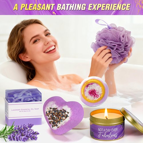 HN HAIINAA Valentines Day Gifts for Her Women Wife Girlfriend, Birthday Gift for Women Get Well Soon Gifts,Spa Gift Basket Set with Luxury Flannel Blanket Mother's Day